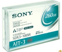 Sony 8mm 230m 100/260GB AIT-3 WORM mit Memory In Cassette Chip-System (#SDX3100WAN)