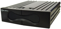 SilverStone FP53B schwarz 5.25' Alu Kühlergehäuse mit 40er Lüfter ca. 25.6 dBA, Anti-Vibration