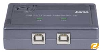 Hama USB 1.1/2.0 Datenumschalter 1:2 zwei PCs teilen sich ein USB-2.0-Gerät