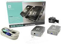 LevelOne KVM-9005 KVM-Extender Cat.5/6 bis 150m, Transmitter + Receiver Remote Konsole bis zu 150m, Hohe VGA-Auflösung bis zu 1280x1024, Funktion mit KVM-Switchen und einzelnen PCs, Keine Software erforderlich