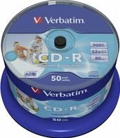 Verbatim CD-R 80 Minuten 700MB 52x 50er Spindel, Inkjet white (#43438)