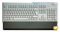 Fujitsu KBPC PX Tastatur USB-PS/2 Handballenauflage, 5 Komfort Tasten (Lautstärke +/- aus, Browser, E-Mail), 1xPower On Key (PS2, unter USB ACPI), blaue LED