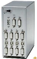 MoniSwitch Pro Dual VGA KVM-Umschalter 4 PCs/MACs an 1 USB-Tastatur/-Maus und 2 VGA-Monitoren, manueller Umschalter, 4 USB-Kabel und 8 slimline Superpremium-VGA-Kabel enthalten