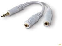Belkin Splitter Klinke 3.5mm weiss für Lautsprecher- und Kopfhörer, vergoldete Kontakte