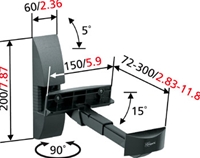Vogels VLB 200 Lautsprecherhalter Schwarz, 1 Paar, bis 20kg, f�r Regallautsprecher, bis 15 Grad Neigung, 90 Grad Drehung