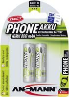 Ansmann Akku NiMH Mignon 800mAh 2er Pack, für DECT Telefone