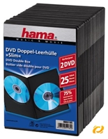 Hama DVD-Doppel-Leerh�lle Slim Schwarz 25er-Pack, f�r je 2 DVDs