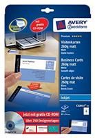 Zweckform 85x54mm 250g/m² matt 25 Blatt, C32015-25 Visitenkarten Inkjet spezialbeschichtet, schnitt- glatte Kanten durch Quick & Clean- Technologie