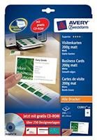 Zweckform 85x54mm 200g/m² 25 Blatt, C32011-25 Visitenkarten mit glatten Kanten, für Inkjet, Laser und Kopierer geeignet 250 Karten