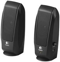Logitech S-120 schwarz 2.0 Lautsprechersystem, 4,4 Watt Sinus, für Computer, CD- und MP3-Player, mit Lautstärkeregler, 3,5mm-Kopfhörerbuchse