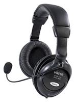 ultron UHS-700 BlackSteel Multimedia Headset, Inline-Lautstärkenregelung, hervorragender Stereoklang, bequeme, grosse Ohrpolste, VoIP fähig, flexibel verstellbarer Mikrofonarm