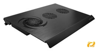 Revoltec RNC-3000 Notebook Kühler Stromversorgung über USB, Aluminium, für 15.4'-17' Widescreen Notebooks, 3x 80x80x15mm Lüfter, 1500rpm +/- 10%, 13.8dB(A), 14.84CFM/ 25.08m/h, schwarz
