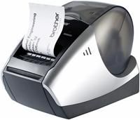 Brother P-touch QL-570 Einzel-/Endlosetiketten, 300dpi, 110mm/s, autom. Etikettenerkennung, USB, automatische Schnittvorrichtung, 59mm Druckhöhe, Thermo Direkt-Druckverfahren