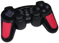 MS-Tech LS-15 Gamepad 15 Buttons, Turbo/Clear Funktion, 2 analoge Sticks mit 360º, 1 digitales 8 Richtungs Pad, 2 Schock Controller, schwarz/rot
