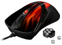 Sharkoon Rush FireGlider USB, Laser, 3600dpi, 7 Tasten, Scrollrad, anpassbares Gewichtsmagazin, Onboard-Speicher, 1.8m Kabel