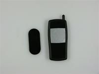 HR-Autocomfort Handyhalter Magnet-Tec schwarz/silber,  selbstklebend, mit einem Magnetkern, 79x34x10mm