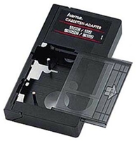 Hama Cassettenadapter VHS-C/VHS Manuell zum Abspielen von VHS-C Videocassetten in VHS-(Vollformat) Recordern, f�r VHS-C/S-VHS-C geeignet, durch Schlie�en des Cassettenfaches wird das Band auf VHS-Format gespannt