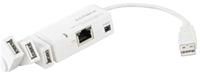 Edimax EU-4230 USB 2.0 3-Port Hub mit Ethernet Adapter, RJ45 LAN-Port, 1x Upstream und 3x Downstream USB-Anschlüsse, verbindet bis zu 127 USB-Geräte, Überstromschutz, Plug-and- Play, kein externes Netzteil erforderlich