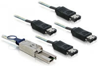 DeLOCK SAS 26pin Kabel (SFF 8088) zu 4x eSATA 7pin Serial-attached SCSI Kabel, Kabel f�r externen Anschluss, 1m