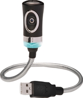 Digitus USB2.0 'Snake' Webcam flexibler Schwanenhals, CMOS-Bildsensor mit 1.3 Megapixeln, Autofokus Einstell- ung von 8cm bis unendlich, automatische Belichtung und Weißabgleich, Video Aufnahme mit bis zu 30fps, MPEG4 Format, eingebautes Mikrofon, Taste für direkte Bild- und Video-Aufnahme
