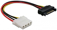 DeLOCK Adapter Power SATA 15pin SATA Stecker auf 4pin Molex Buchse ca. 12cm Kabellänge