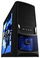Raidmax Tornado schwarz Fenster seitlich, 4x 5.25' extern, 2x 3.5' extern, 5x 3.5' intern, 2x USB, Lüfter: 80mm Seitlich, 120mmhinten, 80mm Front, LED grün, 4.5kg, 185x425x455mm