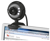 Trust SpotLight Webcam USB2.0, integriertes Mikrofon, 640x480 Pixel, integrierte LED-Beleuchtung, Plug&Play