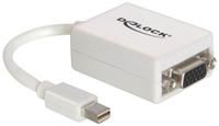DeLOCK Adapter mini Displayport VGA mini Displayport Stecker auf VGA Buchse, Mini Displayport 1.1a Standard 20pin, VGA Port 15pin mit Muttern, Kabellänge ca. 18cm, für MacBook, MacBook Pro/Air