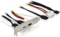 DeLOCK Slotblech eSATAp 5V/12V + USB2.0 für den Einbau in einen PC Slot, intern: 1x 9-Pin USB, 1x SATA, 1x Power 4-Pin, extern: 1x Power Over eSATA 5V/12V (eSATAp), 1x USB2.0
