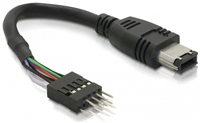 DeLOCK Kabel FireWire A Pfostenstecker FireWire-A 6pin auf Pfostenstecker, für internen Anschluss/Verlängerung, zum Anschluss von Geräten mit interner FireWire Schnittstelle an den externen FireWire Port, Kabellänge: 16.5cm inkl. Stecker