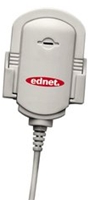 ednet Microphone Clip grau 30Hz-16kHz, 2kOhm, 3.5mm Klinke, Stereo, 2.1m Kabel