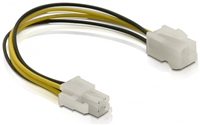 DeLOCK Stromkabel P4 Stecker/Buchse zur Stromversorgung einer CPU auf Ihrem Mainboard mit P4 Anschluss, Kabellänge ca. 15cm