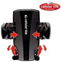 Vivanco CRAB Cellular Line KFZ Halterung universelle Handy-Halterung, für die praktische und sichere Befestigung des Handys im Fahrzeug, ideal für die Montage im Lüftungsschlitz, einstellbare Backenlänge, Klemmbacken- abstand 34 bis 55mm, schwarz