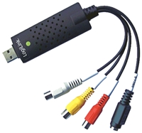 LogiLink Audio/Video Graber USB2.0 DivX/MPEG1/2/3/4, MP3, 720x480@25fps, USB2.0, 4pol S-VPATAo, 3x Cinch, inkl. Ulead Video Studio SE