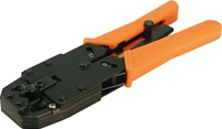 LogiLink Krimpzange f�r 8P8C-RJ45/6P6C-RJ12/6P4C-RJ11/ 4P4C/4P2C/DEC, KabelschnePATAr, Abisolierer, Klingenschutz, Hebel�bersetzung