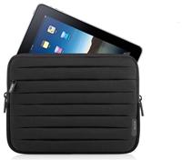 Belkin Plissee Schutzh�lle schwarz Neopren, f�r iPad / iPad 2 / iPad 3, Plissee-Stoff l�sst sich ausdehnen um Zubeh�r zu verstauen, weiche gesteppte F�tterung, verst�rkte Schicht zum Schutz des Displays, leicht, sicherer Ver- schluss, Handwaschbar (milde Seife und Wasser)