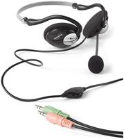 DICOTA Roar schwarz Kopfhörer: 20Hz-20kHz, 101dB, 32 Ohm, Stereo, Mikrofon: 30Hz-16kHz, 2x 3.5mm Klinke