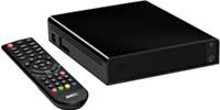 EMTEC Movie Cube K800 1TB schwarz 1080i, HDMI, USB2.0, LAN, Komponenten, Composite, S/PDIF, AVI/DAT/IFO/ MPG/TS/ VOB, MP3/OGG/WMA, BMP/JPEG/JPG, DVB-T Tuner, Rekorderfunktion, Timeshift, inkl. Fernbedienung