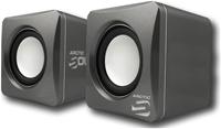 Arctic Sound S111 portable 2.0 Lautsprecher, 2x2 Watt RMS, 4 Ohm, 50 Hz - 25 KHz, 3.5mm Klinke, USB