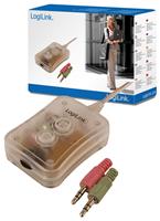 LogiLink Audio Umschalter 2 Ports, für Headset/Lautsprecher, 3.5mm Klinke, 1.9m Kabel