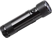 brennenstuhl Eco LED-Licht FL DUO schwarz,  LED Lampe mit Laserpointer, griffiges Metallgehäuse, 8 superhelle LEDs, mit integriertem starkem Laser- pointer, Softtouch-Schalter mit 2 Funktionen, inklusive 3 Standard Batterien Typ AAA