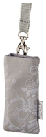 Hama USB-Stick-Tasche Print grau aus Nylon, universelle Tasche zur Aufbewahrung eines USB-Sticks, mit Tragegurt und Klettverschluss, au�en: 4x8.7x1.2cm, innen: 2.5x7.9x1cm