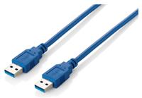 Equip USB Kabel 1m blau USB A (M) auf USB A (M), doppelt geschirmt
