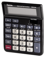 Hama Bureau BSB 208 schwarz Taschenrechner f�r den Heim/B�robereich mit 8 stelligem Display, angewinkeltes Display f�r bessere Erkennbarkeit, einfache metrische Umrechnung durch Tastenbelegungen, Sondertasten zur Be- rechnung von Prozents�tzen, mit Wurzel- und %-Taste, Memory-Funktion, Dual-Power