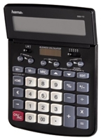 Hama Bureau BSB 112 schwarz Taschenrechner f�r den Heim/B�robereich mit 12 stelligem Display, angewinkeltes Display f�r bessere Erkennbarkeit, Sondertasten zur Berechnung von Kosten/ Margen, Festlegen von Dezimalstellen, Auf- und Abrundungen, mit %-/W�hrungs-/ und +/-Taste, Memory-/Korrektur-Funktion