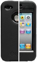 OtterBox Defender Series Case schwarz für Apple iPhone 4, robuste Silikon/Hartplastik Schutzhülle, inkl. Holster mit drehbarem Gürtelclip