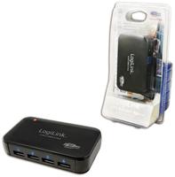 LogiLink USB3.0 Hub schwarz 4 Ports, inkl. Netzteil