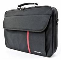 Toshiba Carry Case Value Edition schwarz bis 39.6cm/15.6', Polyester/Nylon, gepolstertes Notebookfach, zusätzliche Vortasche für mobiles Zubehör, verstellbarer Schulterriemen, geringes Gewicht, kompakte Größe, Kollektion 2010
