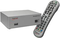 Hauppauge MediaMVP HD HDMI, Komponent (YUV), Composite, S-Video, S/PDIF, USB2.0, LAN, unterstützt MPEG/H.264/MPG/MP4/MT2S/ MKV/AVI/VOB/TS/DivX, AC3/AAC/MP3/WMA9, 1080p, inkl. Fernbedienung
