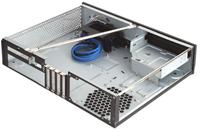SilverStone Milo ML03 schwarz mATX, 2x 3.5' / 1x 2.5' intern, 1x 5.25' extern, 4x 80mm Lüfter seite installierbar, 2x USB3.0, 1x Mikrofon, 1x Kopfhörer